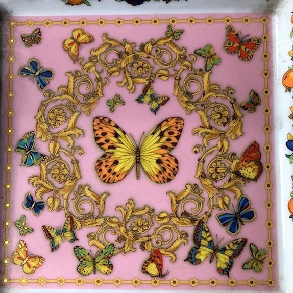 Rosenthal VERSACE Le Jardin de Papilllons Square Dish 22 cm / 8.6" - Picture 5 of 7